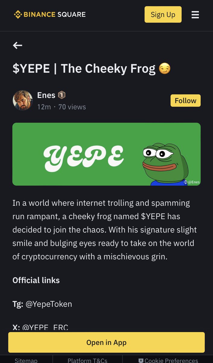 Hey <a href="/binance/">Binance</a> thanks a lot for your cheeky post about us see you soon! 🐸✈️

binance.com/en/square/post…

#YEPE #PEPE #BINANCE