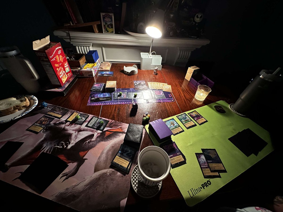 RedDaggerTV's tweet image. Enjoying the coop lorcana expansion. Super fun to build decks and fight Ursula on a range of 4 difficulties. She got us lastnight 40 to 38 but I'm coming back tonight don't you worry.