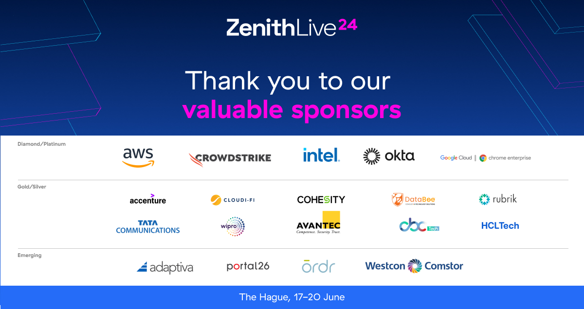 We at Zscaler are immensely grateful to all our amazing sponsors for their support at Zenith Live in The Hague. Your contributions are essential in helping us create the premier zero trust + AI event of the year.  #ZL2024