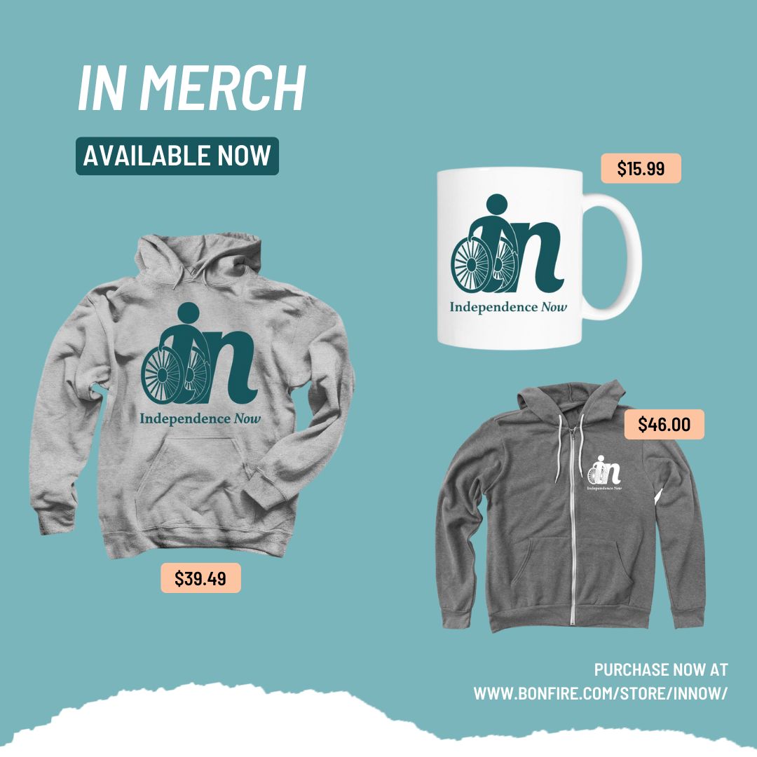 InNowOrg's tweet image. Check out our online store to get your very own IN merch! Don’t miss out—shop now here: buff.ly/3XwNiNR 

#INMerch #DisabilityRights #IndependenceNow #IndependentLiving #Maryland #Disability #MontgomeryCounty #PrinceGeorgesCounty  #DisabilityCommunity