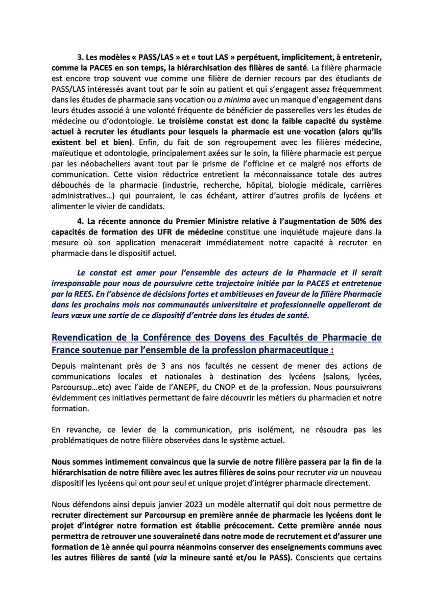 Conf Doyens Pharmacie (@doyenspharma) on Twitter photo 🚨Contribution de <a href="/doyenspharma/">Conf Doyens Pharmacie</a> sur la réforme de 1ere année des études de santé #REES. Une évolution est désormais urgente pour l’avenir des #Étudiants en #pharmacie et les métiers de la #pharmacie. 🚨Contribution de <a href="/doyenspharma/">Conf Doyens Pharmacie</a> sur la réforme de 1ere année des études de santé #REES. Une évolution est désormais urgente pour l’avenir des #Étudiants en #pharmacie et les métiers de la #pharmacie.