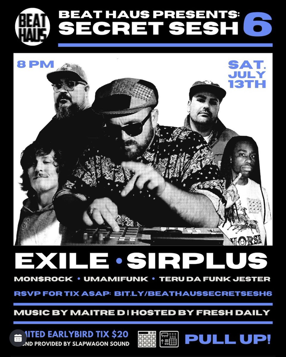Just announced <a href="/BeatHausShow/">Beat Haus</a> 7/13 in SF with some HITTERS  - PULL TF UP