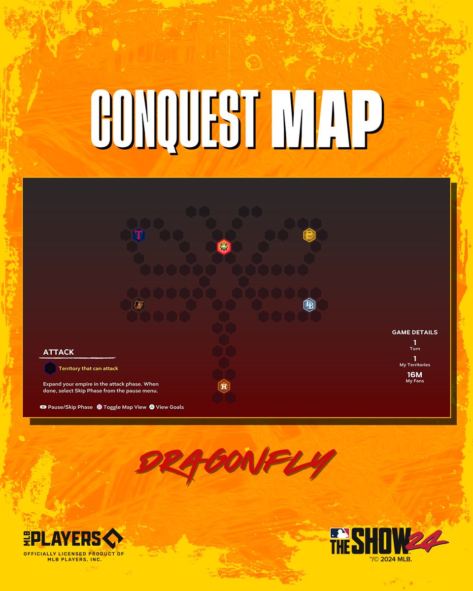 Play the Dragonfly Conquest Map, earn XP and rewards to help you get those diamonds!

#MLBTheShow