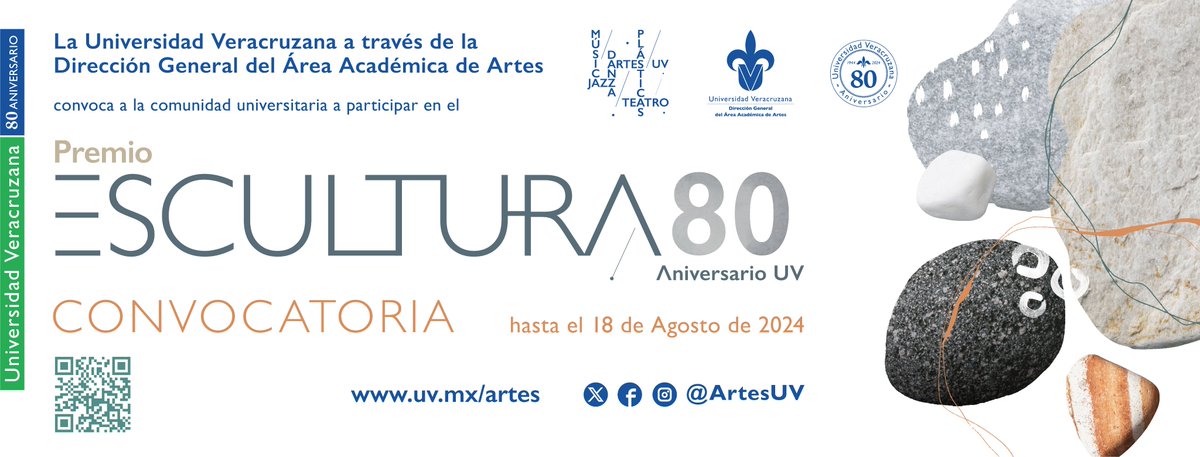 ArtesUV's tweet photo. La Universidad Veracruzana a través de la Dirección General del Área Académica de Artes, convoca a todos los integrantes de la comunidad universitaria mayores de 18 años a participar en el Premio Escultura 80 Aniversario UV. 

Consulta la convocatoria en https://t.co/p8eVqKcdSc https://t.co/kgCR76kcOP