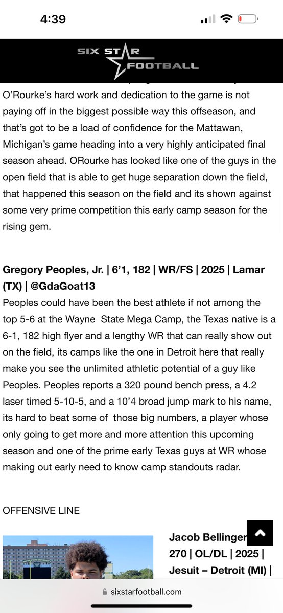 Thanks again <a href="/sixstarfootball/">Six Star Football | PLUS+</a> for the write up. I really appreciate you guys noticing my abilities and supporting me. <a href="/CoachSkinz/">Billy Skinner</a> <a href="/_Coach_DUB/">MichaelWilliamsonJr</a>  <a href="/CoachSpo_/">Andrew Sparano</a> <a href="/BnanceTTU/">🥷 Brian Nance 🌵</a> <a href="/LoganNewman01/">Logan Newman</a> <a href="/CoachTrice8/">Marcus Trice</a> <a href="/Tha6Show/">CoachMont</a> <a href="/CoachSwanson_/">Terry Swanson</a>