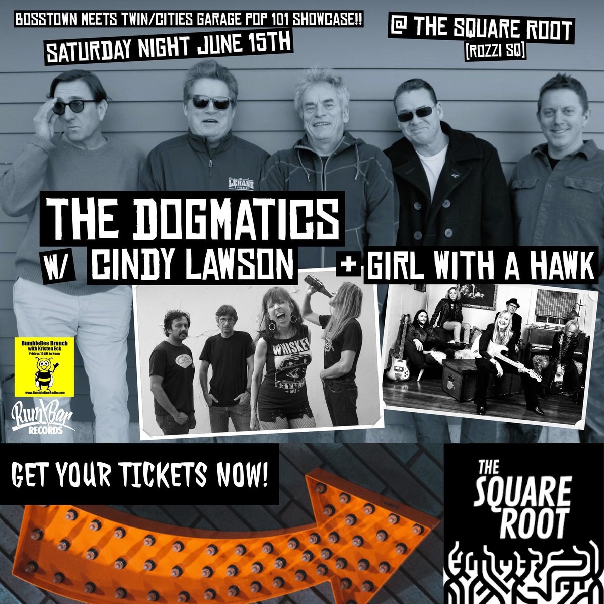thedogmatics's tweet image. Get 🎟️ now, so you won’t be 😭 if it sells out!

Advance TiX only $15 * One Night Only!! Bosstown meets Twin/Cities Garage Pop Showcase:

Guest Host: BumbleBee Radio's Kristen Eck
8:30 - Girl With A Hawk
9:30 - Cindy Lawson (with Band)
10:30 The Dogmatics
eventbrite.com/e/bosstown-mee…