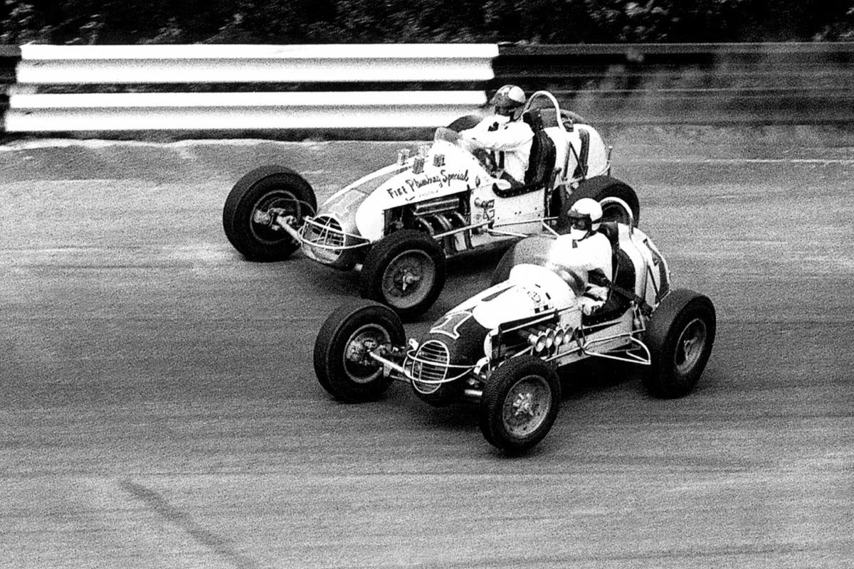A.J. Foyt &amp; Parnelli Jones @ Salem, 1961.