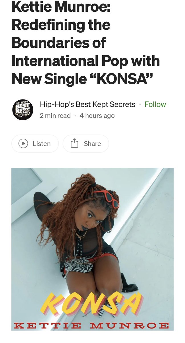 <a href="/BrutallyVintage/">KettieMunroeMusic</a> Redefining The Boundaries of International Pop with New Single “KONSA” 

medium.com/@hiphopsbestke…