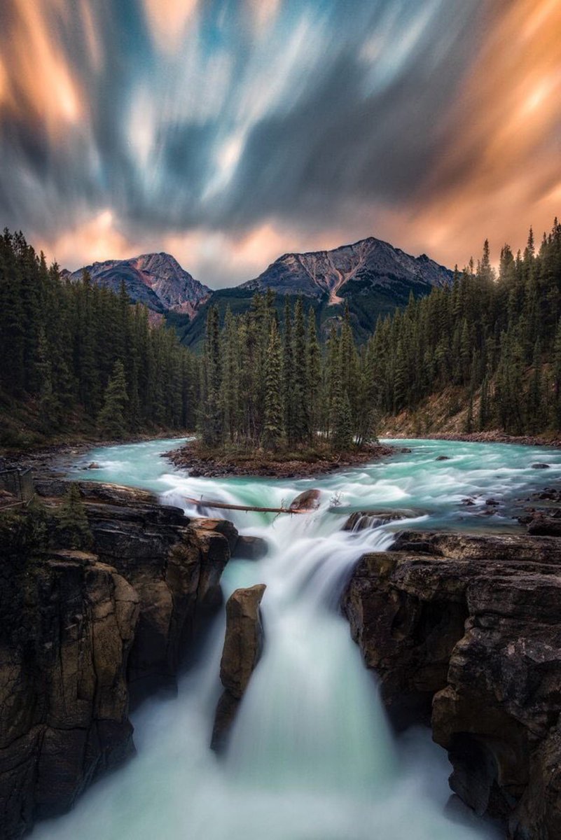 Where the River meets Sunwapta Falls Jasper National Park #Canada