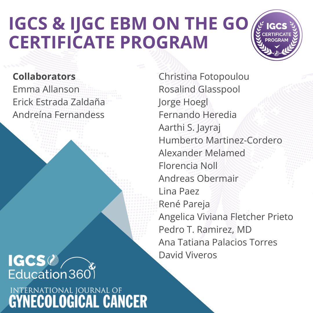 IGCS (@igcsociety) on Twitter photo A special thank you to all the Curriculum’s contributors and to <a href="/pedroramirezMD/">Pedro T Ramirez</a> and <a href="/RParejaGineOnco/">René Pareja</a>!
Get started on the program here: igcs.org/ebm-on-the-go/ A special thank you to all the Curriculum’s contributors and to <a href="/pedroramirezMD/">Pedro T Ramirez</a> and <a href="/RParejaGineOnco/">René Pareja</a>!
Get started on the program here: igcs.org/ebm-on-the-go/