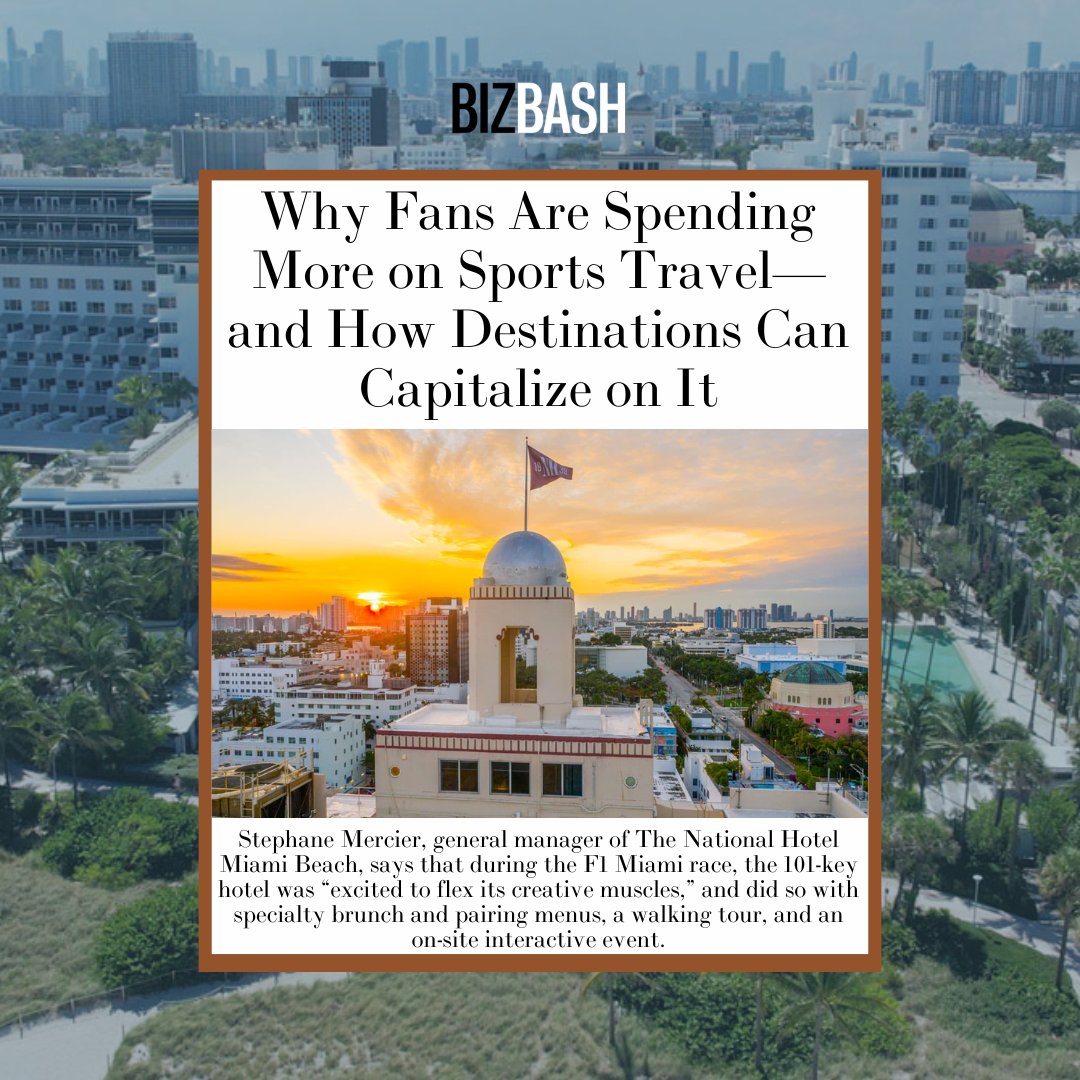 According to <a href="/BizBash/">BizBash</a>, nearly a third of millennials &amp; Gen Z-ers are traveling to sporting events in 2024. #ZapClient #NationalHotel is a grand slam for sports fans! During the F1 Miami race, the hotel paired the race with a brunch, a walking tour, &amp; more. bit.ly/3VaLW8t