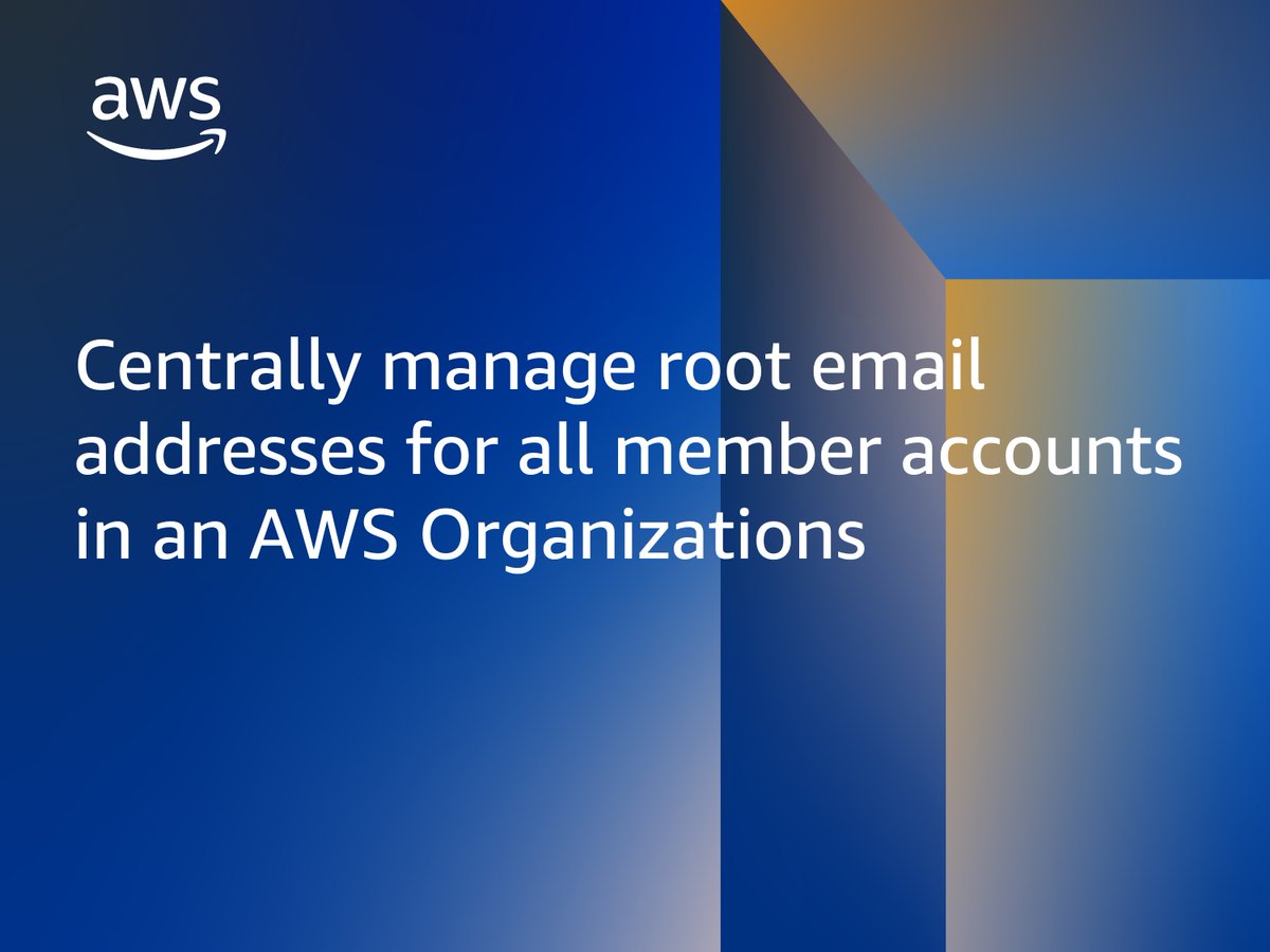 ⚡ Hot off the press! You can now use the #AWSOrganizations console to update the root email address for all member accounts, saving you the time and hassle of having to log into each one separately. Learn more👇 go.aws/4aRsoMb