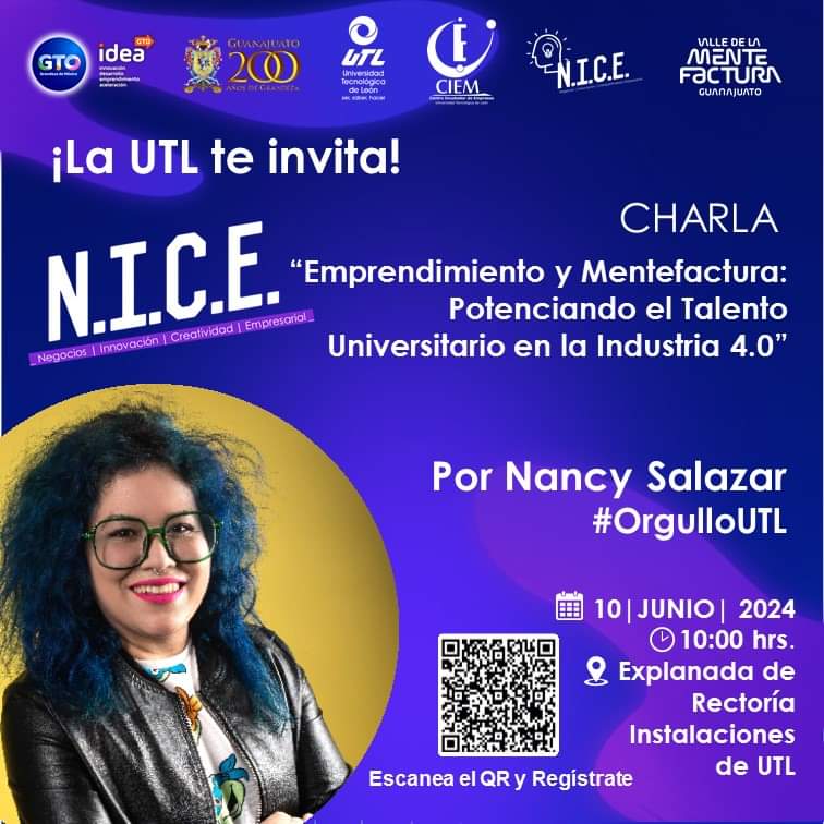 UTLmex's tweet photo. ATENTA INVITACIÓN
🏫🦁 La #UTL te invita a la Charla: "Emprendimiento y Mentefactura: Potenciando el Talento Universitario en la Industria 4.0" 🙌💼🌐
A cargo de nuestro #OrgulloUTL @NancySalazar.
Lunes 10 de junio 🗓
Explanada de Rectoría 🏫
10:00 hrs. 🕜
#ComunidadNICEUTL https://t.co/RqoDIvrwt5