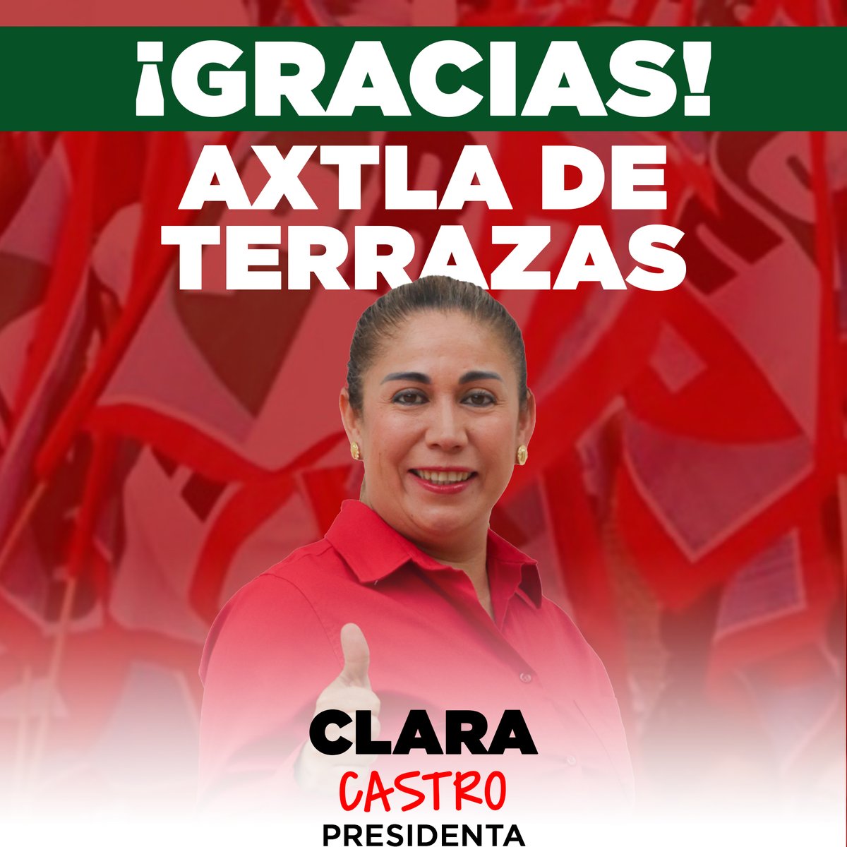 PRI_SLP's tweet photo. En esto de la democracia, un voto hace la diferencia y #Axtla de Terrazas ya decidió que Clara Maria Castro Jonguitud será su próxima presidenta municipal. 🔴🔴
@sara_rochaslp | @alitomorenoc | @caroviggiano | @frinne_azuara | @PRI_Nacional https://t.co/Dla0hugdKO
