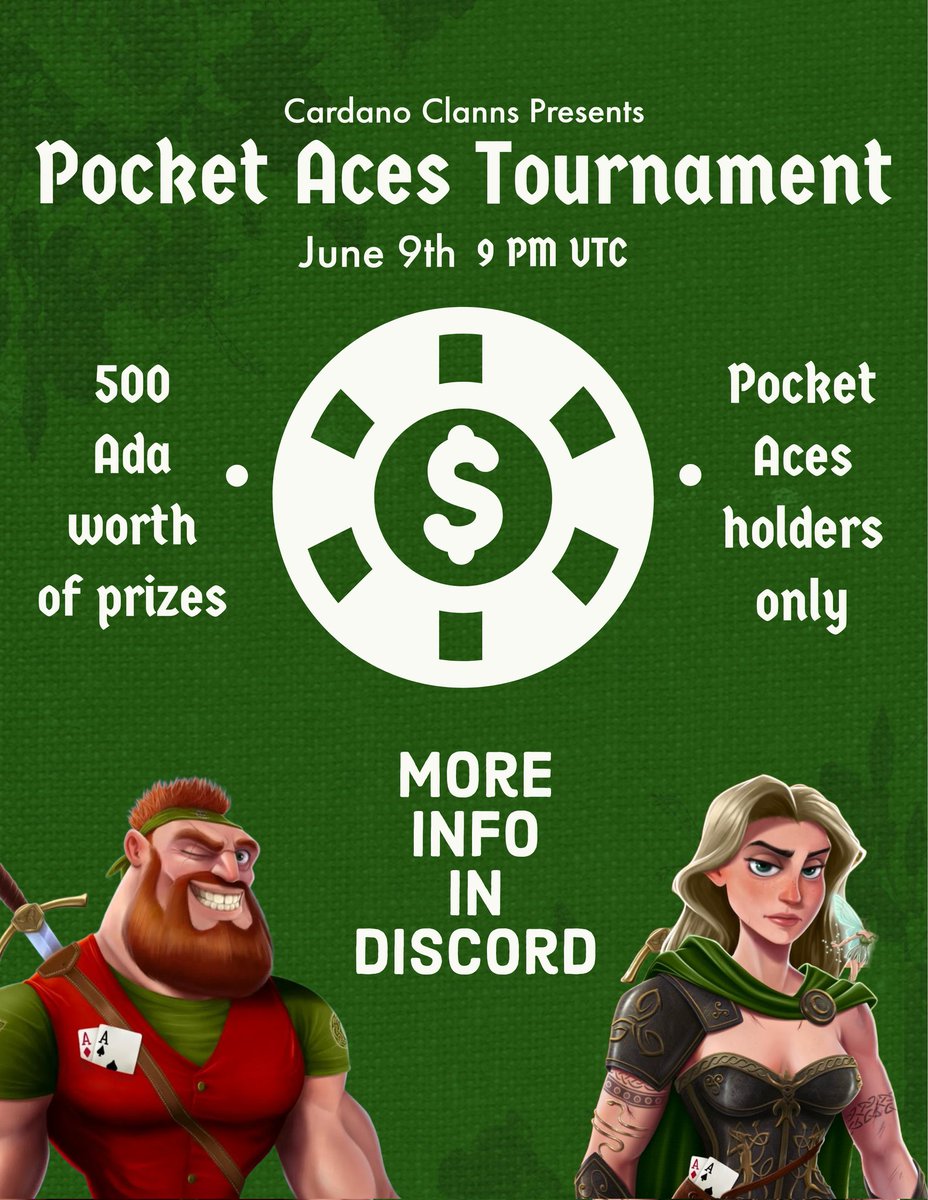 This Sunday , poker tournament, come check it out if you are a pocket aces holder. ♠️♣️♥️♦️