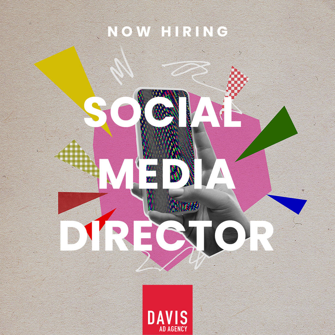 _davisadagency's tweet photo. Developing campaigns, reporting on trends, &amp; pitching to new business? For our Social Media Director, it’s all in a day’s work. Work collaboratively with the media, digital, creative, &amp; account teams as we create innovative content for our clients. Apply: https://t.co/mfxNHWeRCC https://t.co/NDThDNFCGi
