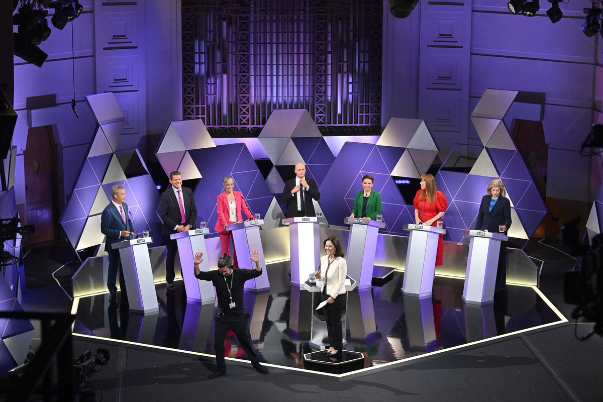 Mishal Husain (@mishalhusain) on Twitter photo I *think* this was floor manager Niall confirming we were off air .. thank you to the editorial and production team who worked so hard on this in recent days - plus the audience, questioners and the debaters themselves. Picture by maestro <a href="/JeffOvers/">Jeff Overs</a> I *think* this was floor manager Niall confirming we were off air .. thank you to the editorial and production team who worked so hard on this in recent days - plus the audience, questioners and the debaters themselves. Picture by maestro <a href="/JeffOvers/">Jeff Overs</a>