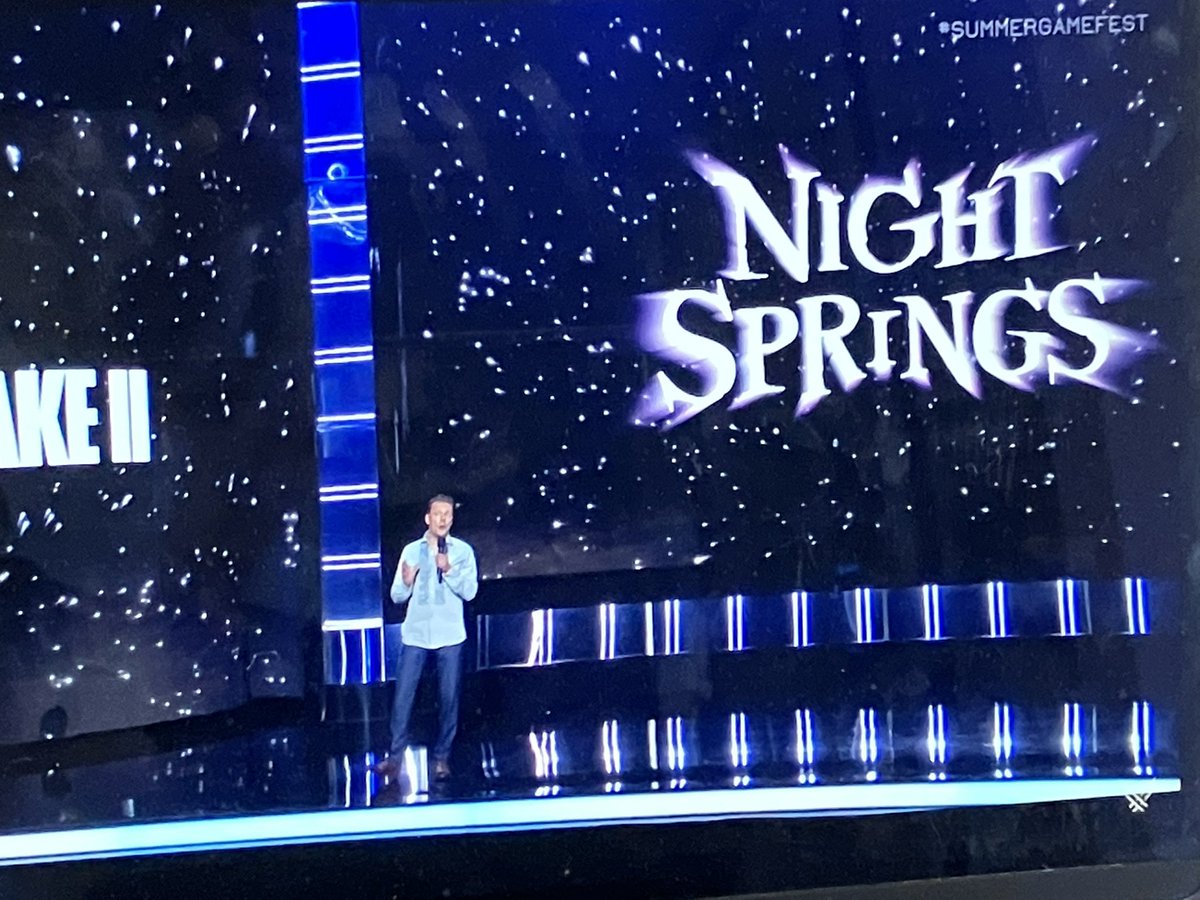 Welcome to Night Springs! Featuring our incredibly talented cast <a href="/DavidHarewood/">David Harewood</a> <a href="/ShawnRAshmore/">Shawn R Ashmore</a> <a href="/jessicapreddy/">Jessica Preddy</a> <a href="/TheCourtneyHope/">Courtney Hope</a> #MatthewPorretta and of course the inimitable <a href="/SamLakeRMD/">Sam Lake</a> #AlanWake2 <a href="/remedygames/">Remedy Entertainment 🎂 #RMD30</a>