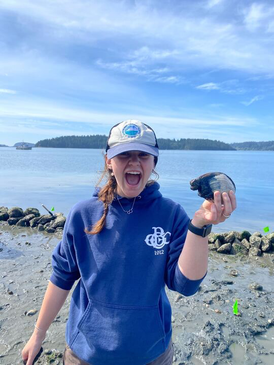 Yesterday the WWU Environmental Hydrodynamics Lab deployed a suite of oceanographic instruments at the Swinomish clam garden. The project is focused on measuring seawater residence time in the clam garden and determining how it varies with physical forcing.