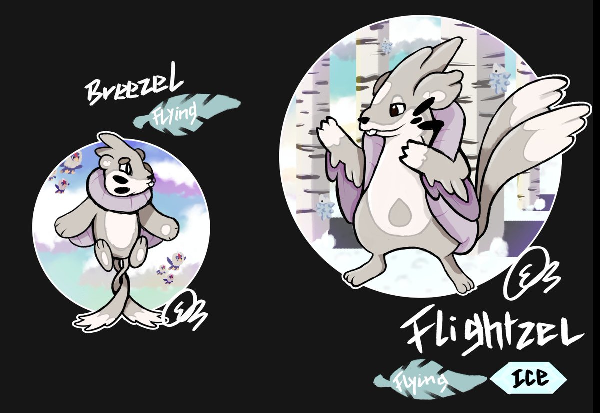 EdPerista's tweet photo. Convergent Buizel and Floatzel
Breezel, the Sky Glider Pokemon
Type : Flying
Flightzel, the Sky Sovereign Pokemon
Type : Flying / Ice
#pokemon #fakemon #pokemoncontest https://t.co/fvcvSVhqhR