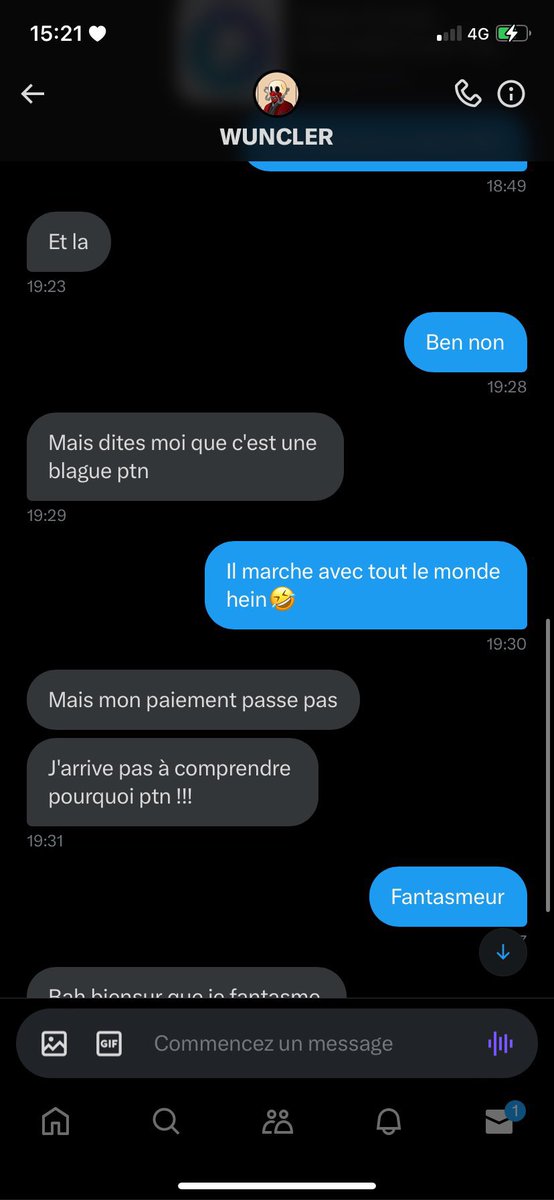 Stoplesfakes1's tweet photo. Gros fantasmeur de merde qui fait perdre du temps et assume fièrement en plus. Il vous fait croire qu’il vous fait une offrande paypal  alors que rien du tout. 🚮⚠️➡️ @MWUNCLER_ https://t.co/x2xKWx8isS