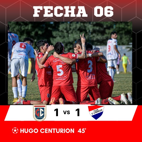 Empate que Suma 🚩

Fecha 06
GCZC (1) vs (1) 1° de Marzo
⚽️ HUGO CENTURION 45'

El Rojo sigue como PUNTERO, acumula 13 puntos en 6 partidos jugados.

#VamosRojoMatarifeZC🚩 
#FE