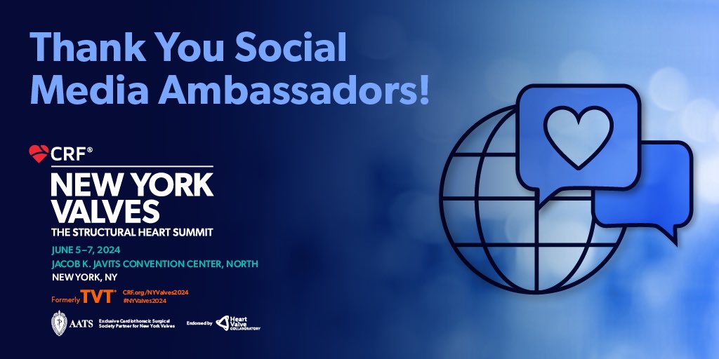 Cardiovascular Research Foundation (@crfheart) on Twitter photo 👏🏻 A big round of applause for our Social Media Ambassadors! Your enthusiasm and dedication have turned #NYValves2024 into an incredible learning experience for all. Thanks for bringing fun and knowledge to the meeting! 🎉nyvalves2024.crfconferences.com/social-media-a…
<a href="/mirvatalasnag/">MIЯVΛƬ #IC</a> @almanfi_cardio 👏🏻 A big round of applause for our Social Media Ambassadors! Your enthusiasm and dedication have turned #NYValves2024 into an incredible learning experience for all. Thanks for bringing fun and knowledge to the meeting! 🎉nyvalves2024.crfconferences.com/social-media-a…
<a href="/mirvatalasnag/">MIЯVΛƬ #IC</a> @almanfi_cardio