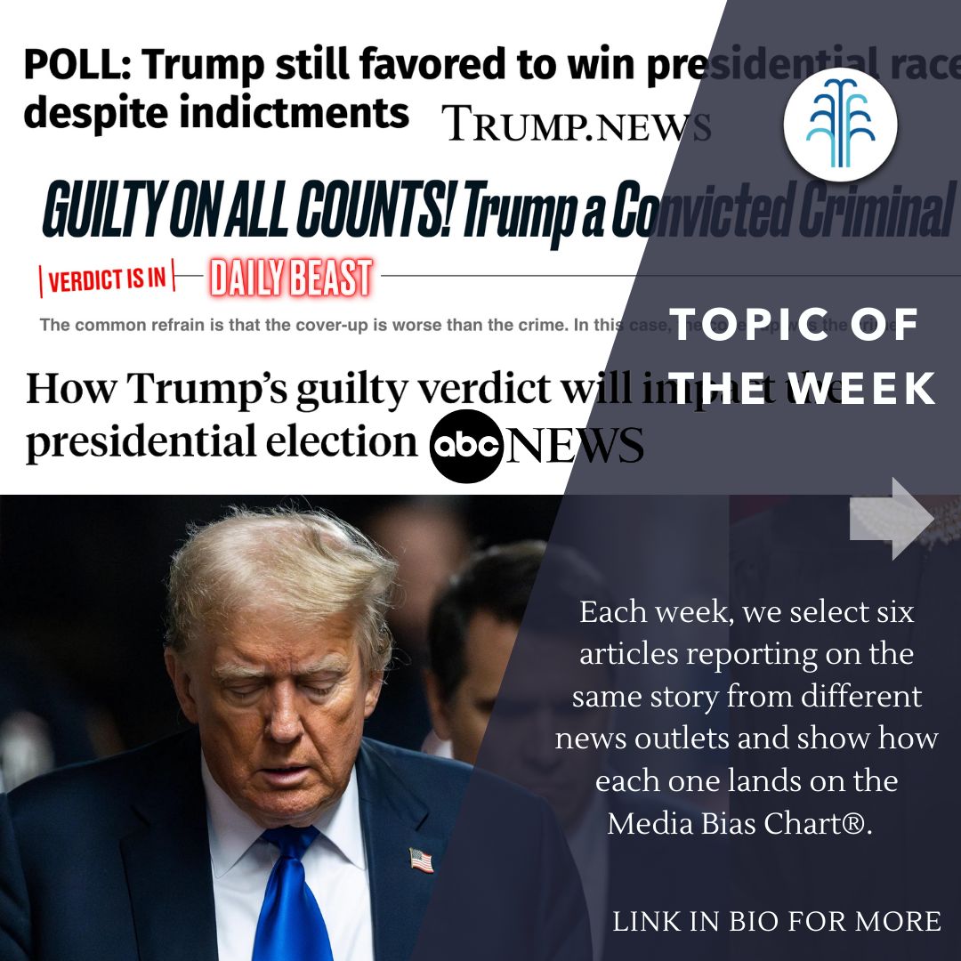 adfontesmedia's tweet photo. Media Bias Chart examines coverage of the Trump verdict, which featured joy from the left and rebuttal from the right #MediaBiasChart #CheckYourBias #KnowYourSources https://t.co/tYV5sXxnSa https://t.co/mi8YNRKbnr