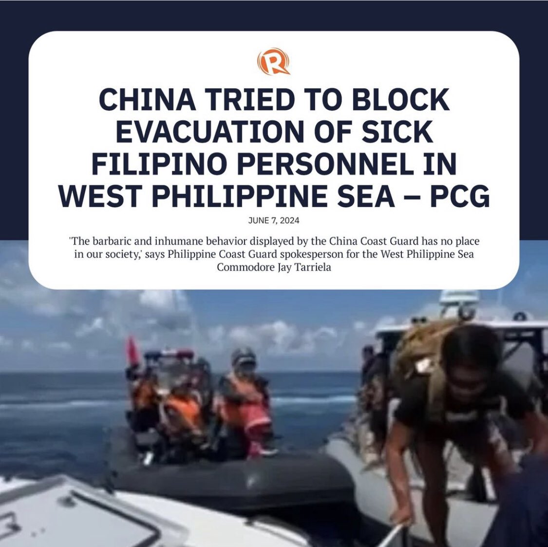 PinoyWanderBoy's tweet photo. Chinese, leave our territorial seas!!! You chinky eyed barbarians!!!

📷@rapplerdotcom https://t.co/bZIhQfcBPL