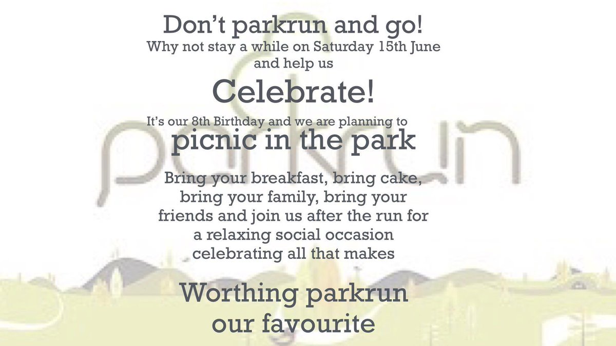 Next weekend at Worthing parkrun…