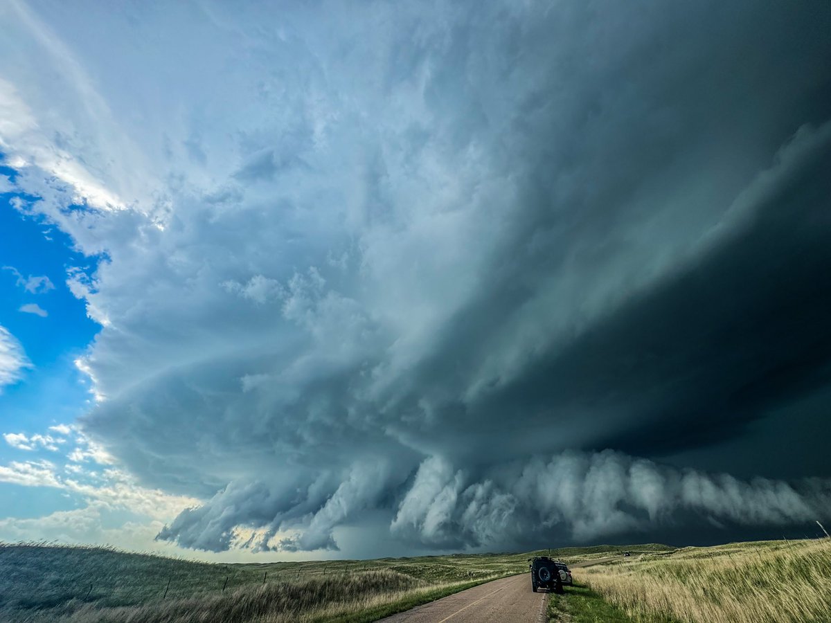 WxScholl's tweet photo. First “REAL” storm chase for my youngest sibling was more insane than any chaser could ask for. Crazy structure turned into a tad sketchy rain wrapped tornado intercept. All in all no regrets for an amazing day in Nebraska🥳 #newx #wxtwitter https://t.co/UXiCOzfUE7
