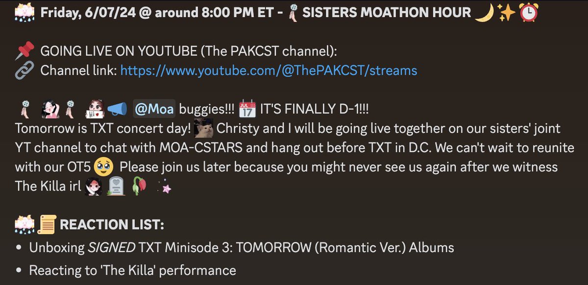 sillyawnzzn's tweet photo. 🌟 SISTERS (mini) MOATHON HOUR 🌟

🔴LIVE ON @ThePAKCST YOUTUBE CHANNEL!!! @sillypak @helloimchristy 

🗒️info below: https://t.co/1GcTqK44fT