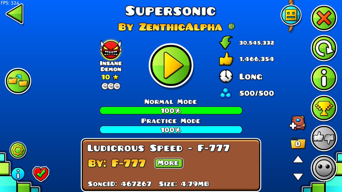 joxs04's tweet photo. Después de cuatro años, mas de 20 fallos en los balls dobles y 10mil intentos, hoy por fin me he pasado SUPERSONIC, me lo flukeé desde el 66% 🥳 https://t.co/ONOm3jv1ek