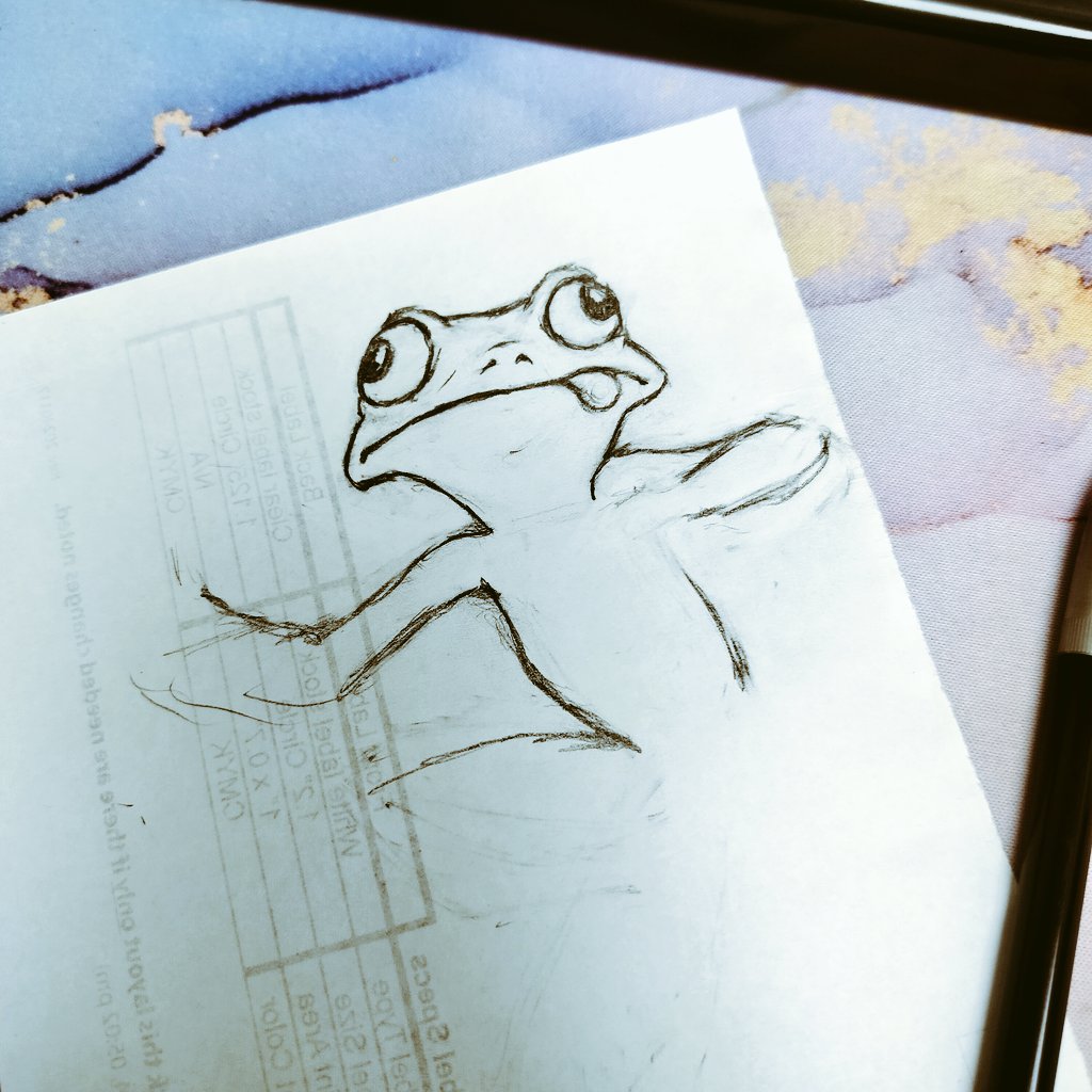 RealMelissaJane's tweet photo. frog?
kinda?

Unfinished stress sketch. https://t.co/3TzB88Q0pK