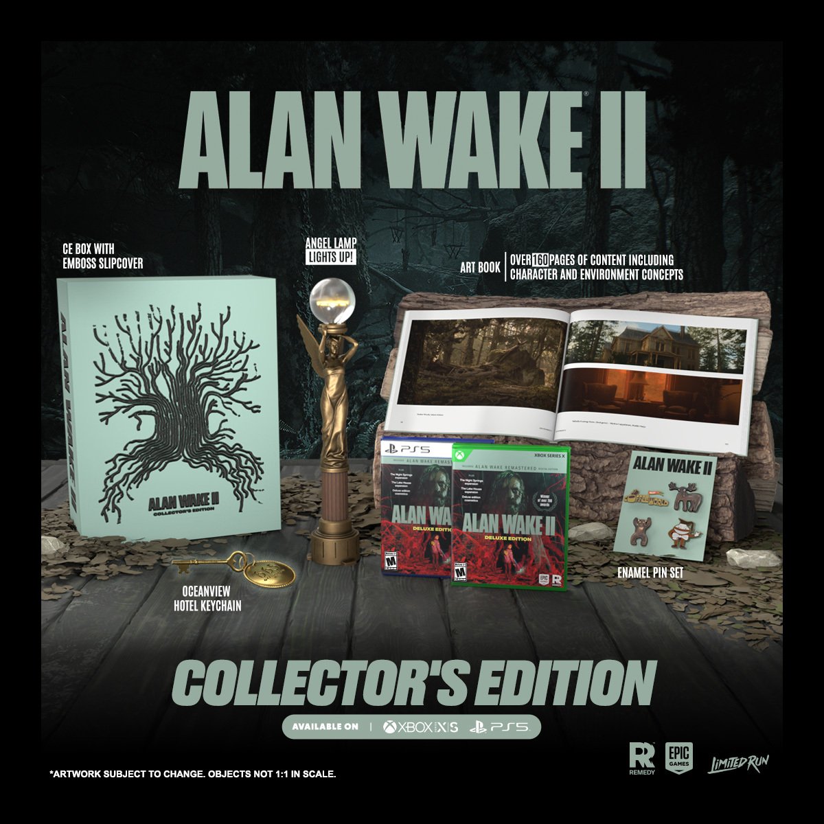 a look at the Alan Wake 2 physical alanwake.com/story/lets-get…

Deluxe: 
Expansion Pass: Dive deeper into the darkness with two expansions, Night Springs and The Lake House.
Alan Wake Remastered: A digital edition of the critically acclaimed original game.
Digital Deluxe In-Game