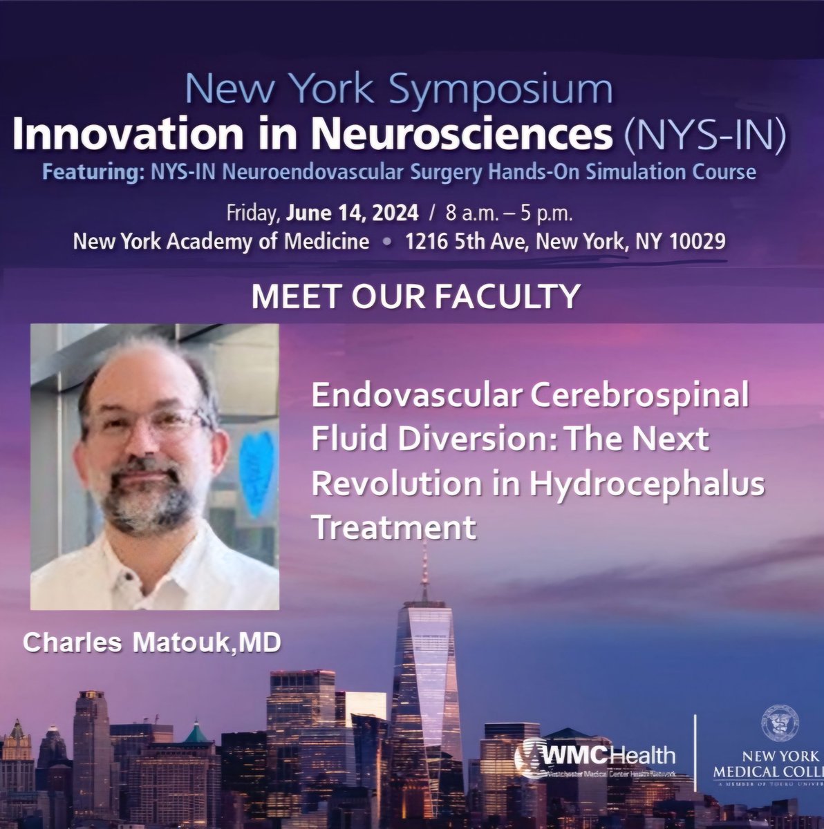 New York Neuroscience Research & Innovation Lab (@nyneuroendovasc) on Twitter photo #DareToInnovate at @NYSIN24
Join the cutting edge of #neuroendovascular surgery w <a href="/MatoukCharles/">Charles Matouk</a> & learn about Endovascular Cerebrospinal Fluid Diversion: The Next Revolution in Hydrocephalus Treatment.
Register here: wmchealthaps.com/events/nysin-n⦠#DareToInnovate at @NYSIN24
Join the cutting edge of #neuroendovascular surgery w <a href="/MatoukCharles/">Charles Matouk</a> & learn about Endovascular Cerebrospinal Fluid Diversion: The Next Revolution in Hydrocephalus Treatment.
Register here: wmchealthaps.com/events/nysin-nā¦