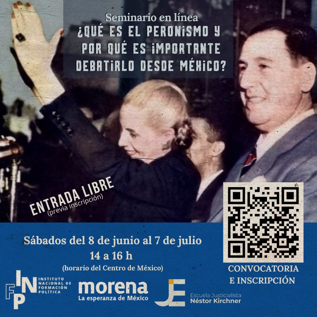 EJNKar's tweet photo. 🗓️ » Este sábado dará comienzo el seminario internacional en línea "¿Qué es el peronismo y por qué es importante debatirlo desde México?”.

Se extenderá hasta el 8 de julio entre las 14 y las 16 hs (horario del centro de México)

➡️  Podés participar a escaneando el código QR. https://t.co/Xj44e38t3m