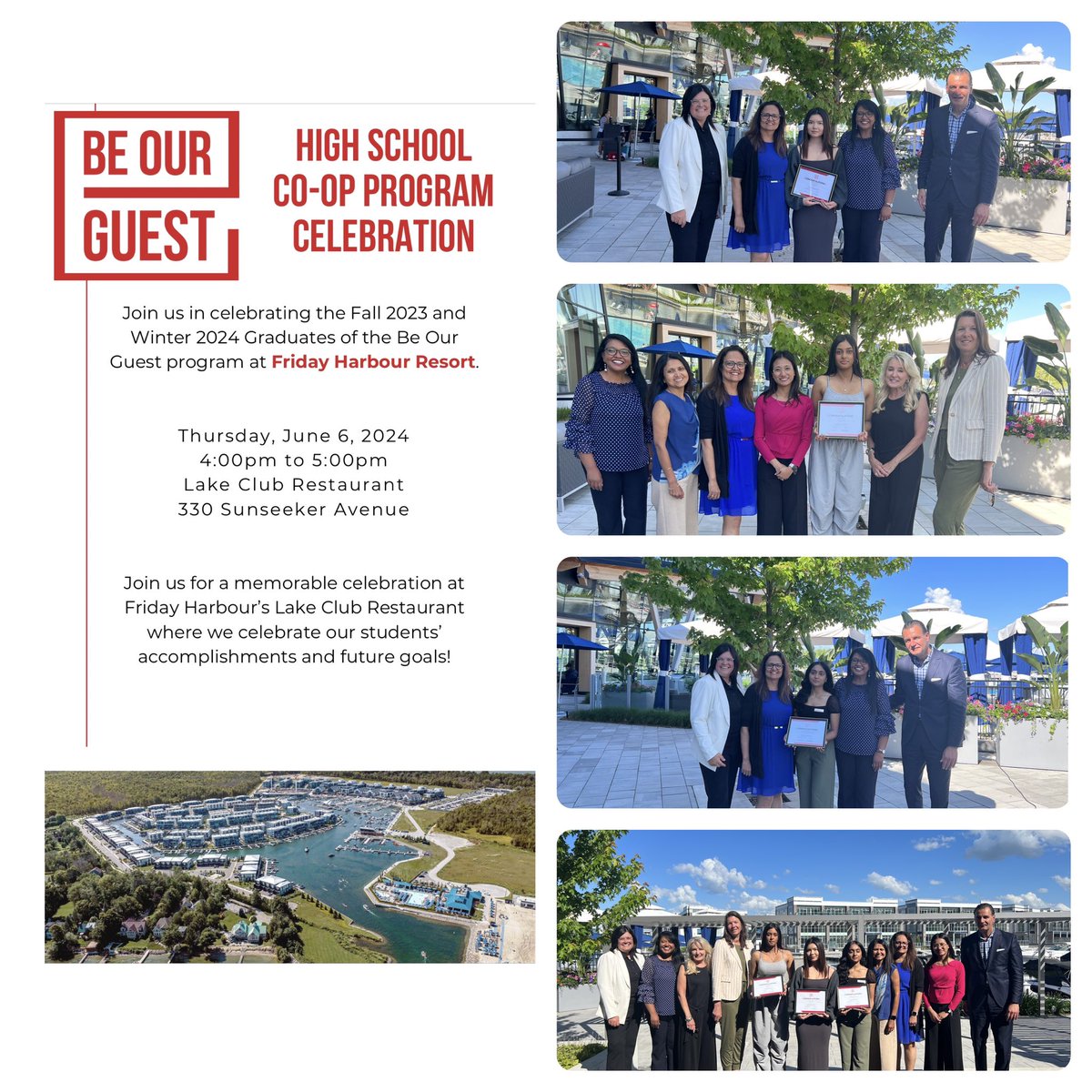 Thank you to <a href="/BeOurGuest_ON/">BeOurGuestProgram</a> for the opportunities provided to Co-Op students <a href="/YRDSB/">York Region DSB</a> to have a variety of work experiences in the hospitality sector to support career exploration.  Thank you for recognizing their contributions <a href="/FridayLiving/">Friday Harbour Resort</a>.  <a href="/ORHMA/">ORHMA</a> <a href="/YRDSBPathways/">YRDSB Pathways</a>