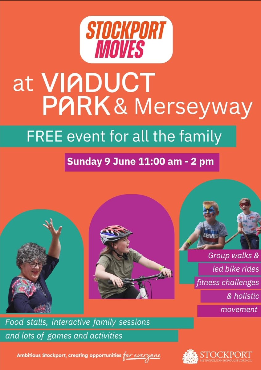 WalkRideGM's tweet image. We'll be joining the next @StockportMBC @SKWalkCycle #StockportMoves event on Sunday 9 June, 11.00 to 14.00.

👋 Come along to enjoy the new helix ramp, then find our stall to say hi &amp;amp; find out how we can help improve your area.

See here for details: stockport.gov.uk/events/stockpo…