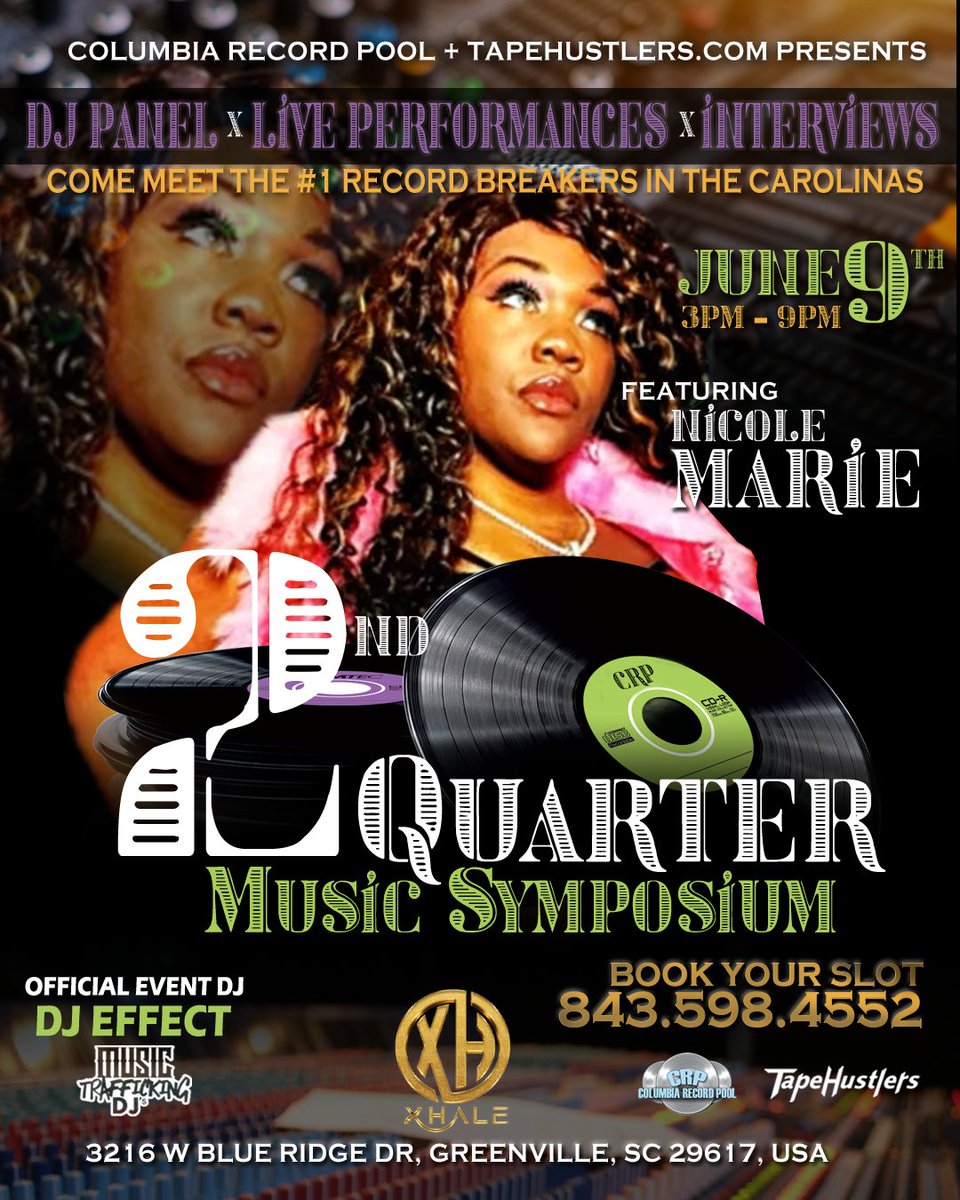 19th annual #musicsymposium
#musicconference hosted by Paul Davis x Joe Rugby
@crpromoncsc @crpool1 <a href="/tapehustlers/">TapeHustlers</a> <a href="/rugz757/">Joe Rugby</a> @musictraffickingdjs @djeffect
featuring Nicole Marie @nicolemarie_sc
#music #musicupdate #rap #skimask
#skimasktheslumpgod #slumpgod #colebennett
#music