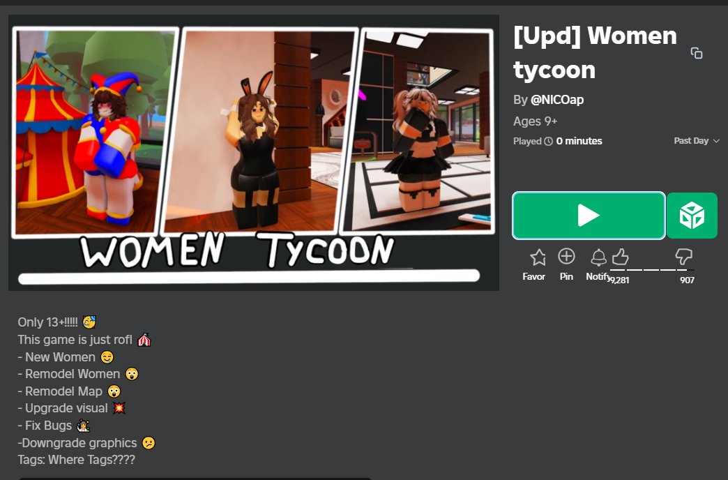 RobloxNoobifier's tweet photo. This Roblox Game Allows Roblox Players To Experience How It Feels To Interact With Women!

Thoughts? https://t.co/1cwLAE3oda