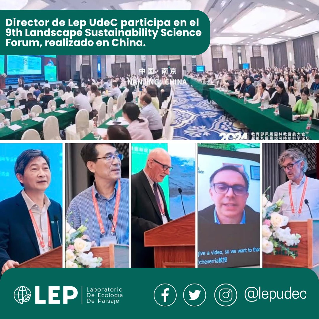 Laboratorio de Ecología de Paisaje UdeC (@lepudec) on Twitter photo Nuestro director Dr. <a href="/Cristian_Eche7/">Cristian Echeverria</a> participó en 9th Landscape Sustainability Science Forum con la charla #Sustentabilidad del Paisaje: una brújula para guiar nuestro futuro.
Más de 600 asistentes discutieron temas claves como resiliencia, ecosistemas y bienestar humano. Nuestro director Dr. <a href="/Cristian_Eche7/">Cristian Echeverria</a> participó en 9th Landscape Sustainability Science Forum con la charla #Sustentabilidad del Paisaje: una brújula para guiar nuestro futuro.
Más de 600 asistentes discutieron temas claves como resiliencia, ecosistemas y bienestar humano.