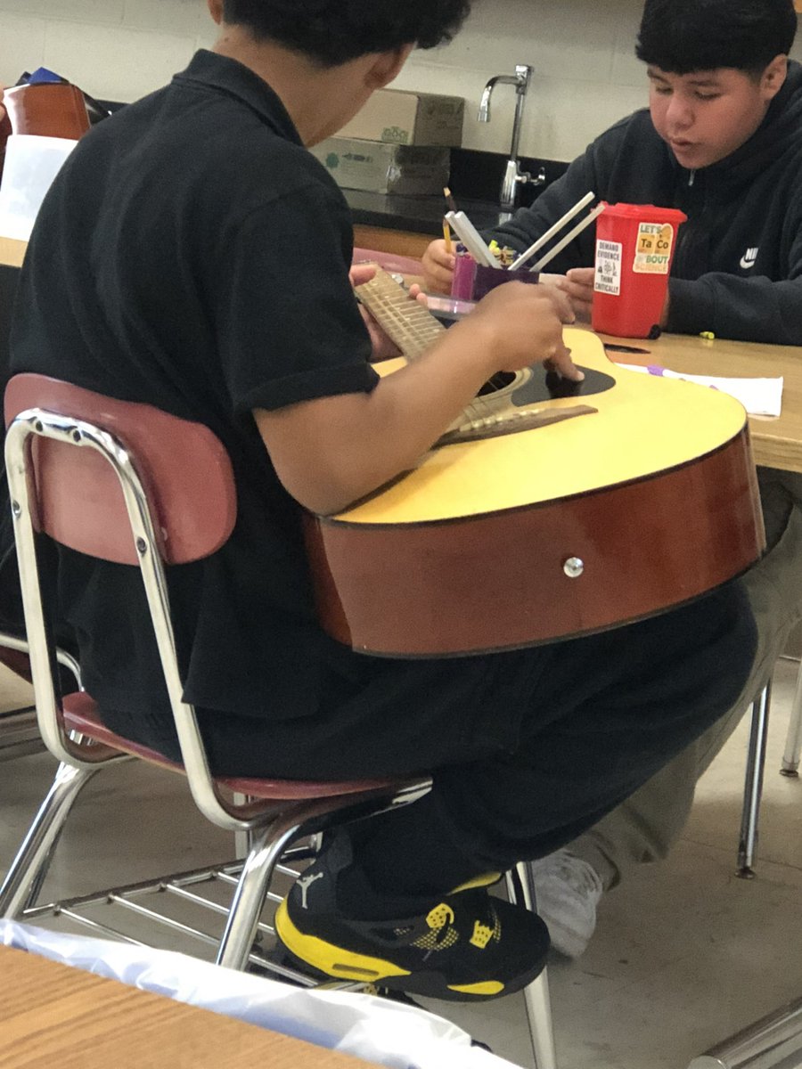 Students are conducting a sound waves lab in Ms. Wassum’s 8th grade Science class!