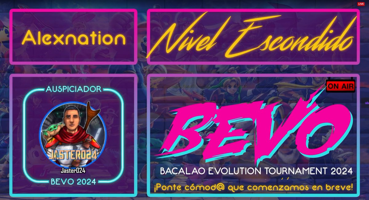 La noche #6 de #BEVO24 está a punto de comenzar con muchísima acción en Super Smash Bros Ultimate.  The time is now! No se lo pierdan por twitch.tv/nivelescondido
