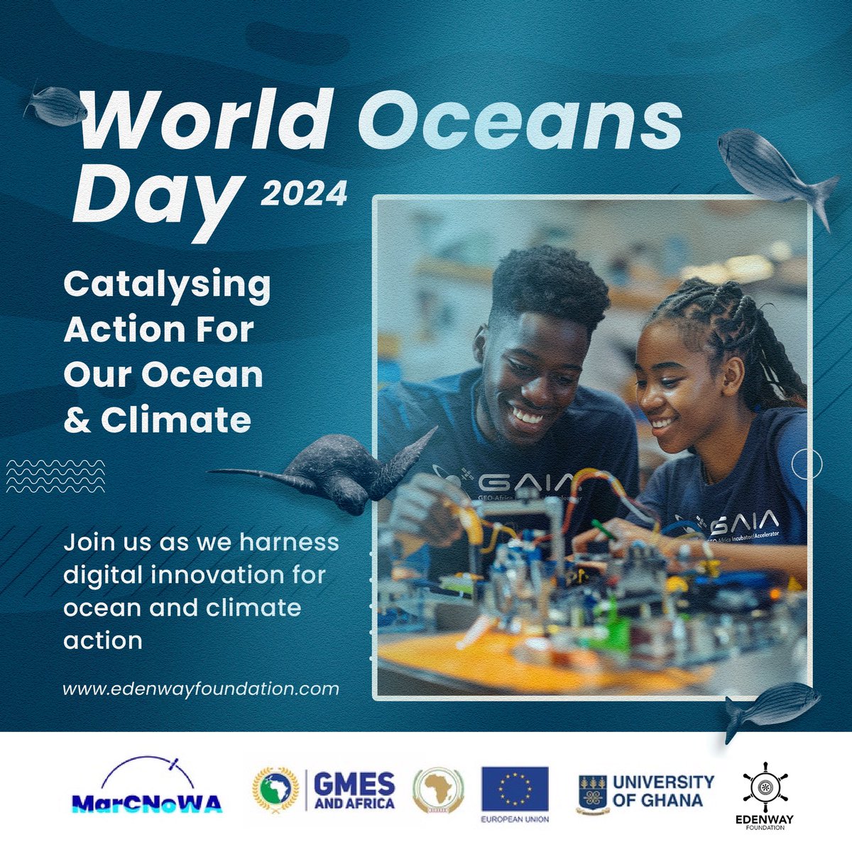 edenkro's tweet photo. Celebrate with us this #WorldOceansDay in pioneering advancements in Earth observation under the @GMESAfrica Programme and enhancing capacities in Africa’s marine and coastal domains 🌊🌍
 #EarthObservation #GMESAfrica #MarineConservation https://t.co/nUYmLpML79