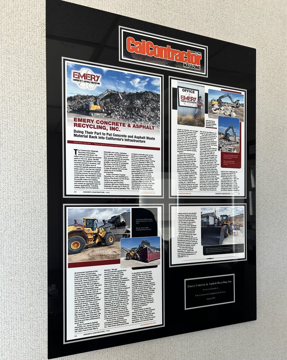 VolvoCES's tweet image. Big thanks to Paul Emery for having us at his plant and showing us the process on how recycled aggregate is created! ♻️ 

#volvoces #recycledaggregate #constructionequipment #construction #roadsideconstruction