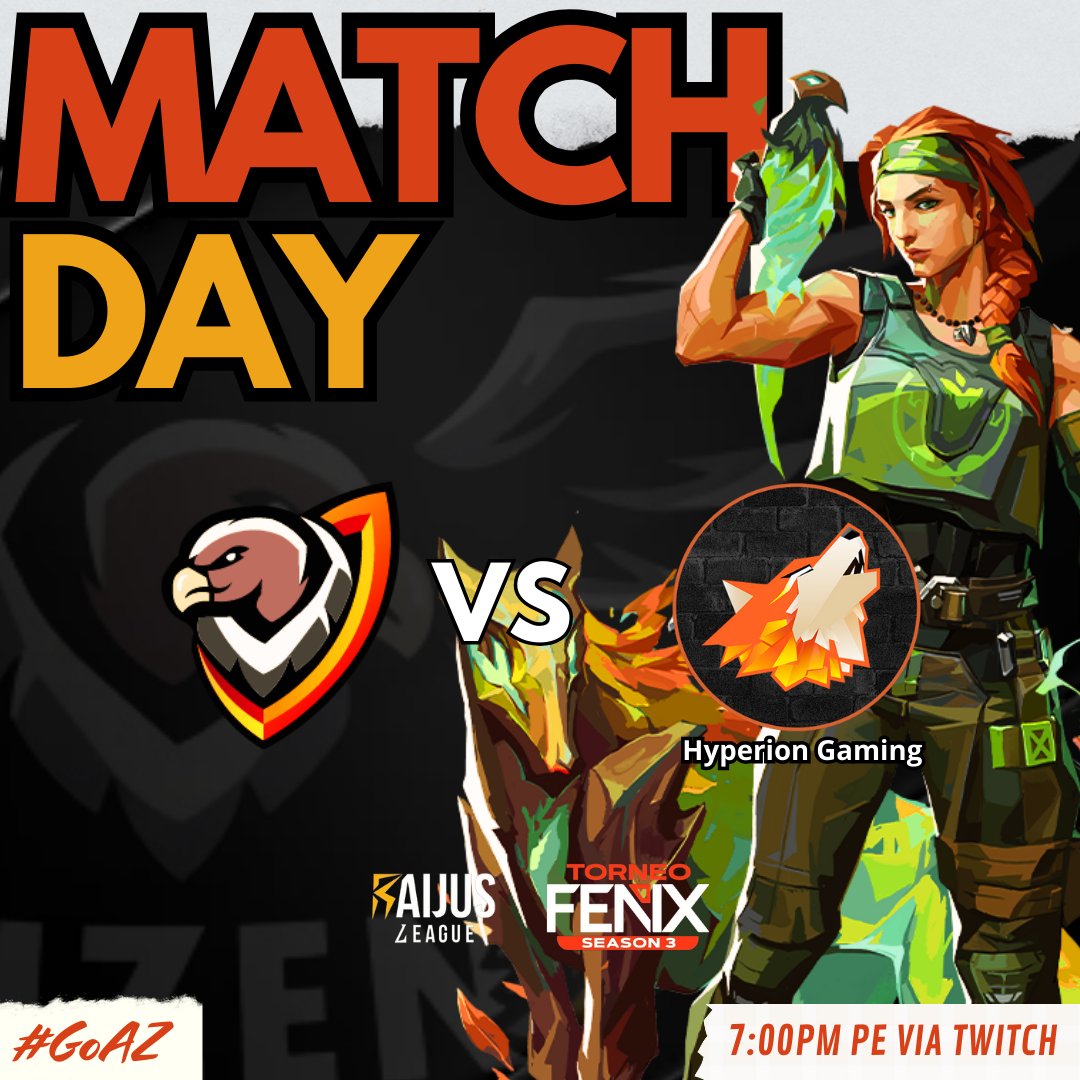 IncasGaming's tweet photo. ¡Es día de match en la liga Fenix! 🔥 Hoy, Aizen eSports se enfrenta a Hyperion Gaming. Estamos listos para darlo todo y luchar por la victoria. ¡Vamos, Aizen! 💪🎮 #AizenEsports #MatchDay #LigaFenix #HyperionGaming #Valorant #eSports https://t.co/1JvYLC4sr1