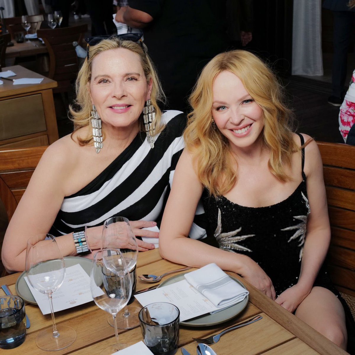kylie minogue and kim cattrall at One&amp;Only aesthesis grand opening party in athens