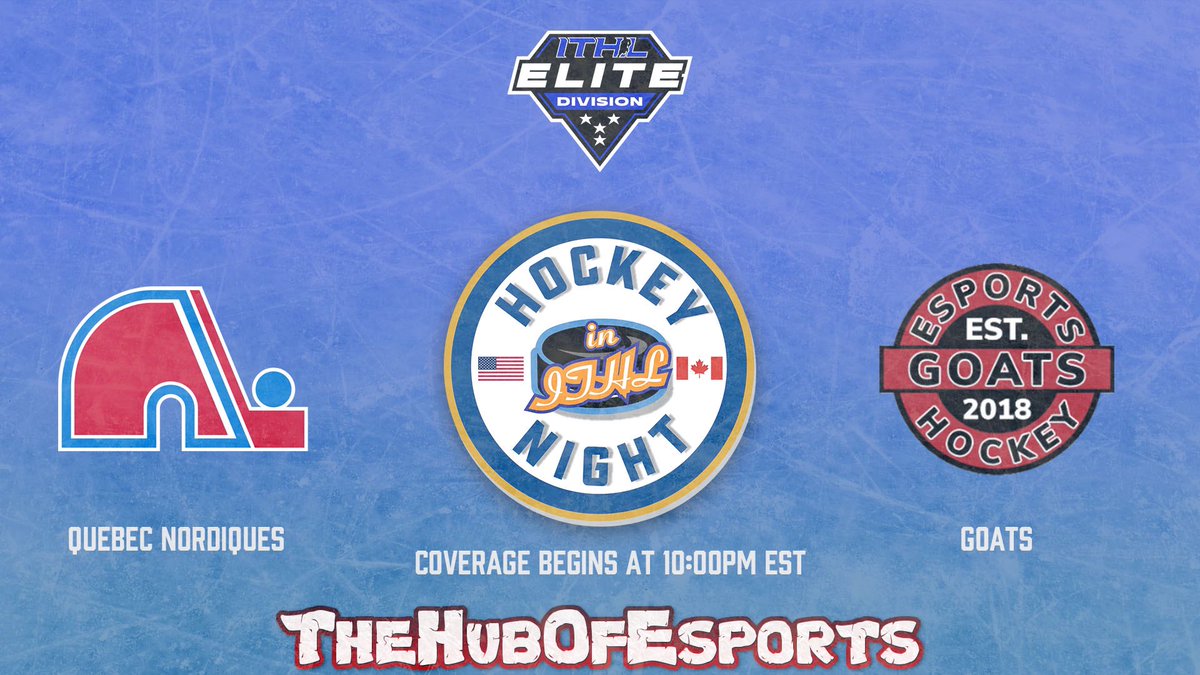 Hockey Night! 🏒

An Elite Division matchup between two teams that are battling for playoff spots!

🔵 <a href="/NordsNHL/">Quebec Nordiques</a> vs <a href="/TheGoatssEashl/">The Goatss</a> 🐐
⏰ 10 EST
📺 twitch.tv/thehubofesports