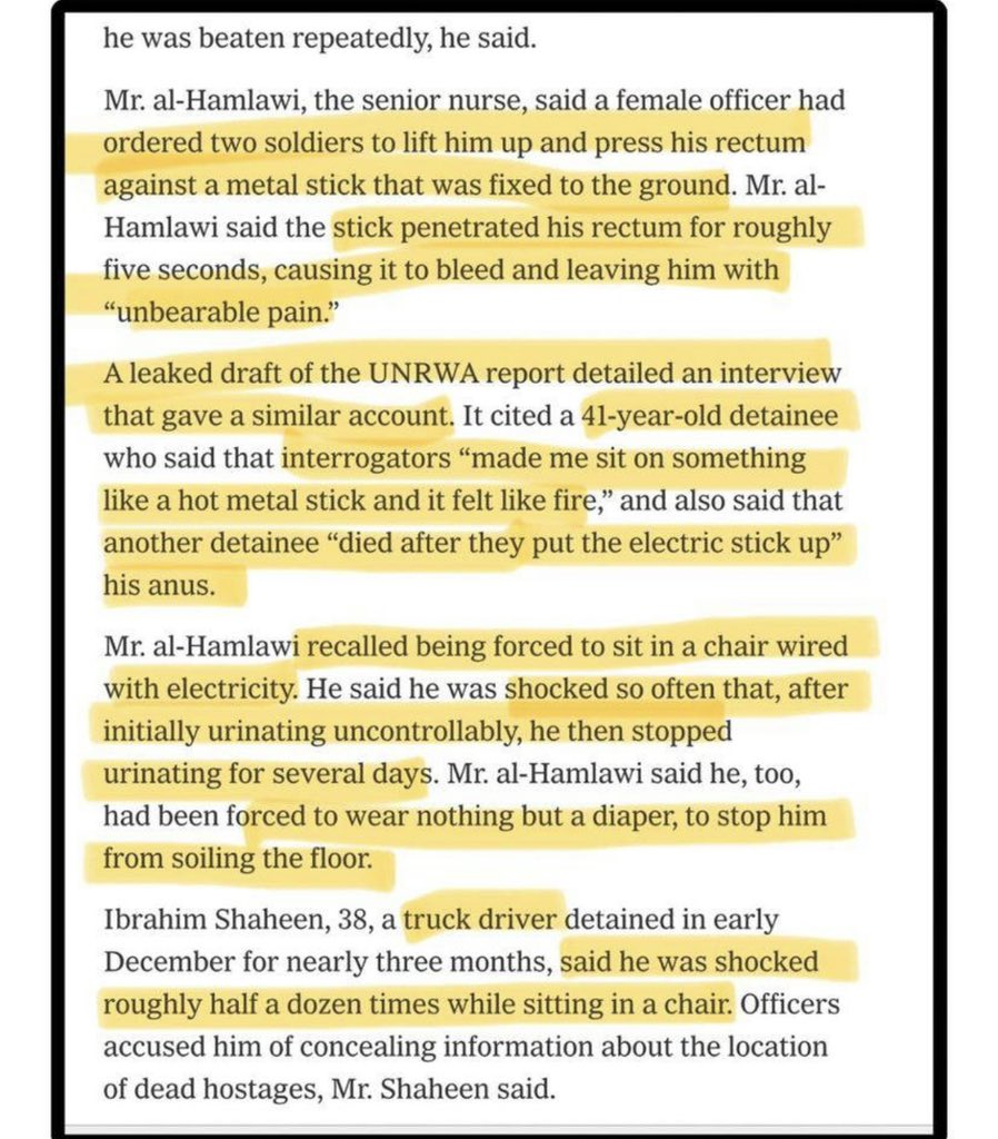 jakeshieldsajj's tweet photo. Israel is taking heated rods and electric rods and using them sodimize Palestinians as a form of torture 

Some they have even tourtued to death in this manor 

This is Americas greatest ally https://t.co/iDn6Pm9wp2